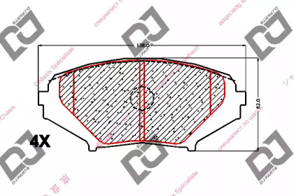 Комплект тормозных колодок DJ PARTS BP1681